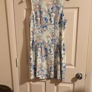 Forever 21 Blue and Cream Floral Mini Dress